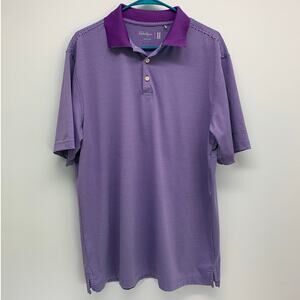 Walter Hagen Mens Large Polo Shirt Stretch Striped Short Sleeve 11 Majors Golf